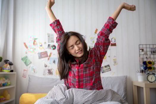 Woman waking up photo