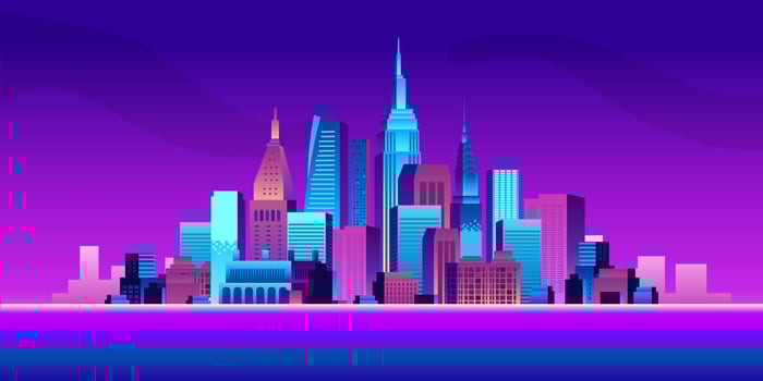 Urban big city building skyscraper design vector
