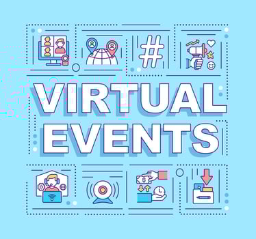 Virtual events word concepts banner vector