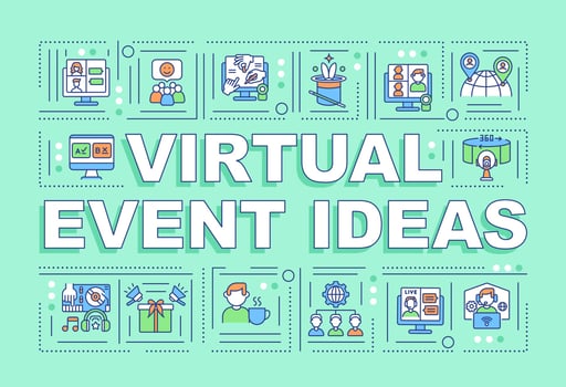 Virtual event ideas word concepts banner vector