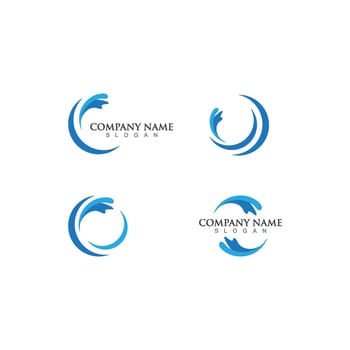 Water Wave Icon Logo Template vector