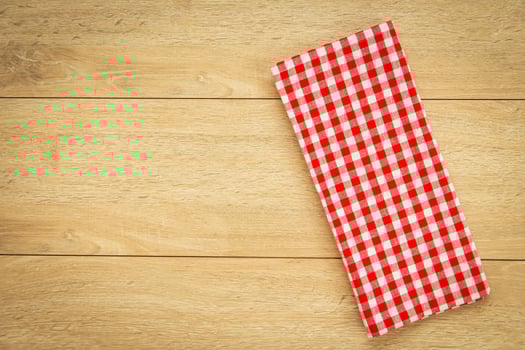 Kitchen cloth on wood table photo