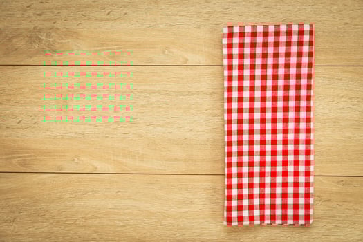 Kitchen cloth on wood table photo