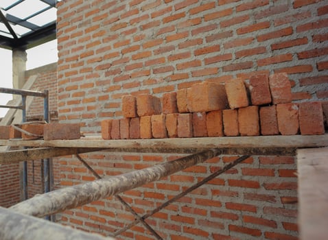 Texture and background of bricklayer and concrete wall photo