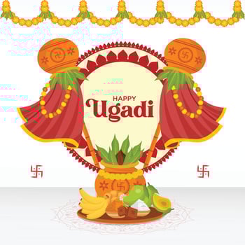 Happy ugadi banner design vector