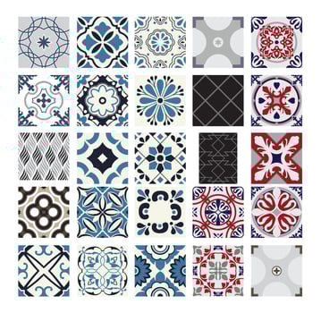 vintage tiles Portuguese patterns antique seamless design in Vector illustration