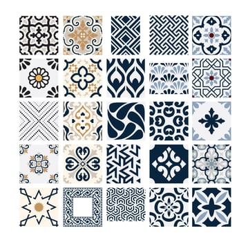 vintage tiles Portuguese patterns antique seamless design in Vector illustration