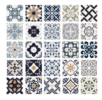 vintage tiles Portuguese patterns antique seamless design in Vector illustration