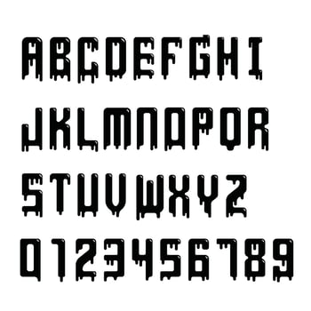 Dripping alphabet Vector illustration.