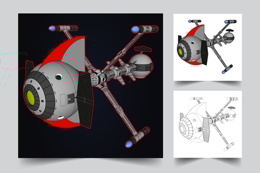 space satellite illustration vector