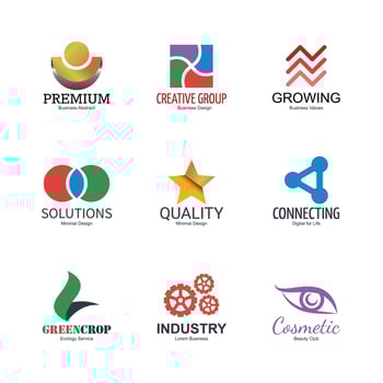 abstract logo design set vector