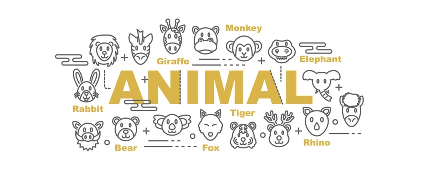 wild animal vector banner