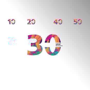 Set Year Anniversary Celebration Rainbow Color Vector Template Design Illustration