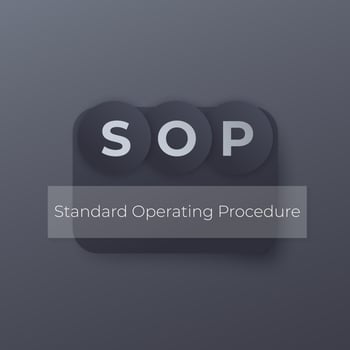 SOP Standard Operating Procedure, vector concept
