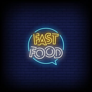 Fast Food Neon Signs Style Text Vector