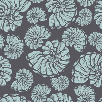 Seamless pattern with seashells. Marine background.  Hand drawn vector illustration in sketch style. Perfect for greetings, invitations, coloring books, textile, wedding and web design.