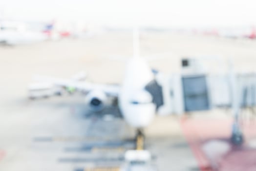 Abstract blur airplane in the airport photo