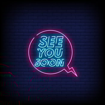 See You Soon Neon Signs Style Text Vector