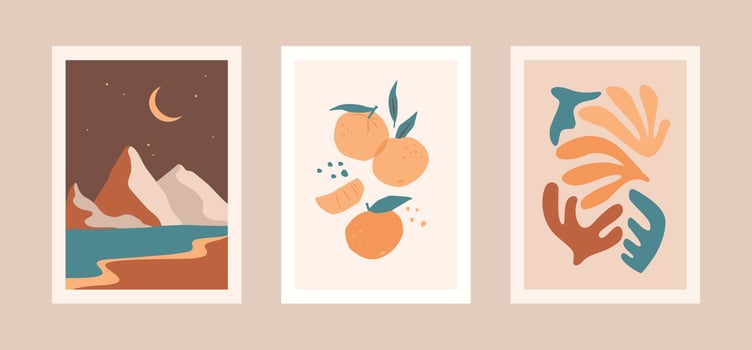 Collection of contemporary art prints. Modern vector design for wall art, posters, cards, t-shirts nd more