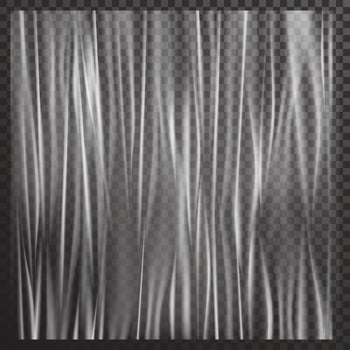 Vector vertical stretched white plastic film in realistic style.