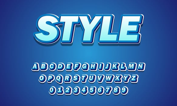style font alphabet vector