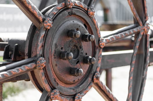 Close-up of a metal wheel photo