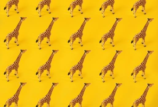 Giraffe texture pattern on yellow vivid background. Creative concept photo. photo