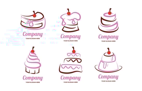 Cute Cake Logo Concept vector