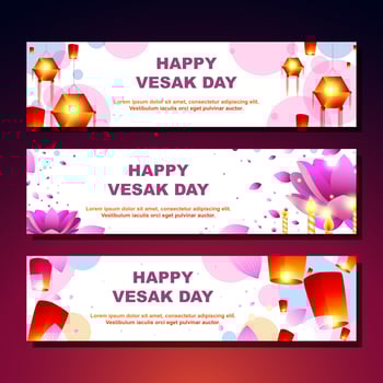 Happy Vesak Day Banner vector