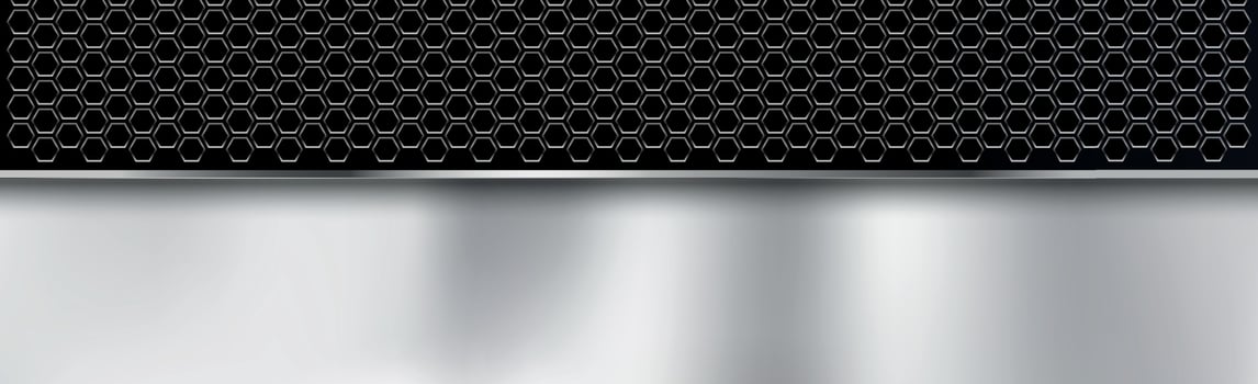 Black and silver perforated iron with white reflections vector