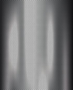 Perforated iron in silver with white reflections vector