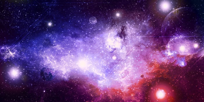 Fantasy abstract universe, 3d illustration photo