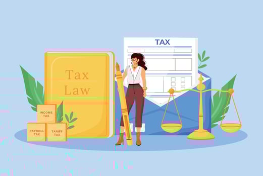 Tax payment expert flat concept vector illustration. Financial consultant, economist 2D cartoon character for web design. Financier consulting service, professional assistance creative idea