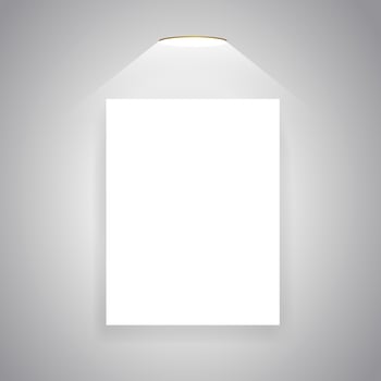 White board mockup on wall. Presentation wall design. vector