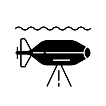 AUV black linear icon vector