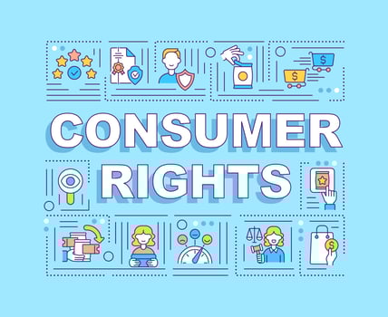 Consumer rights word concepts banner vector