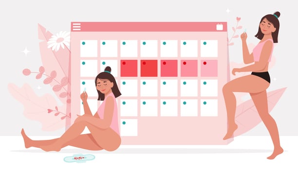 Menstruation theme. Feminine hygiene. vector