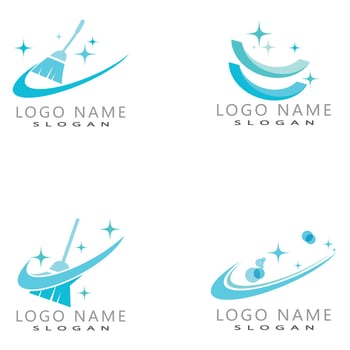 cleaning clean service logo icon vector template set