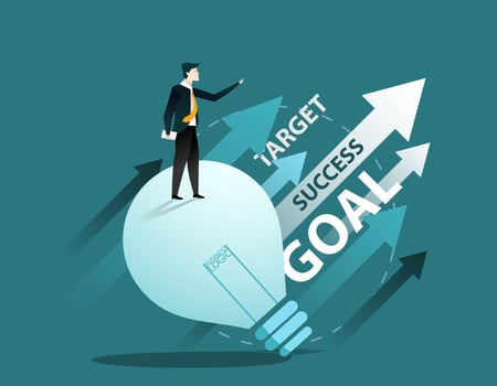 Business man cartoon character. Business success concept. vector