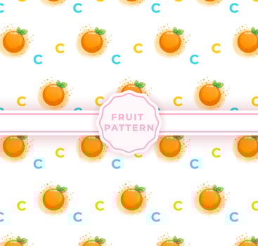 Cute orange seamless pattern. Cute fruits pattern vector
