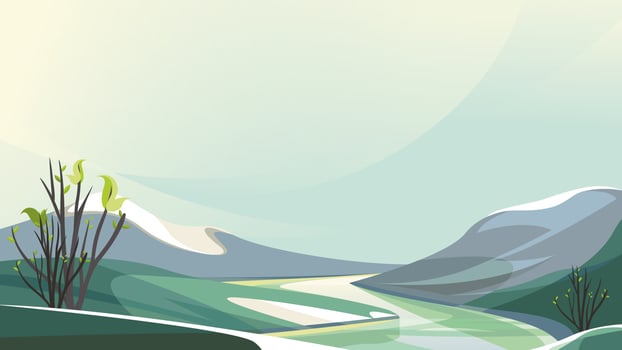 River flowing between plains. vector