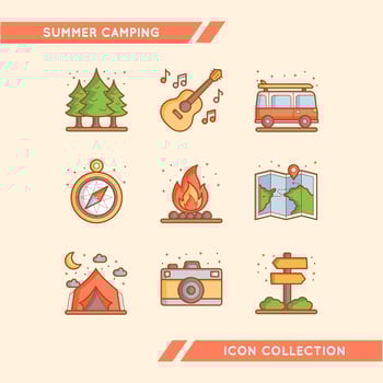 Unique and Comfy Experience of Camping vector