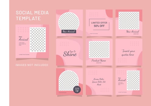 Template Social Media Fashion Women Feed Puzzle vector
