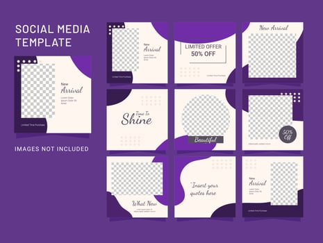 Social Media Template Puzzle Post Fashion Women vector