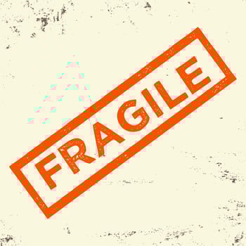 Fragile typography for t-shirt, stamp, tee print, applique, fashion slogan, badge, label clothing, jeans, or other printing products. Vector illustration