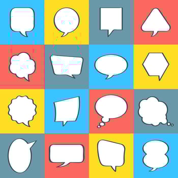 Set vector balloon message