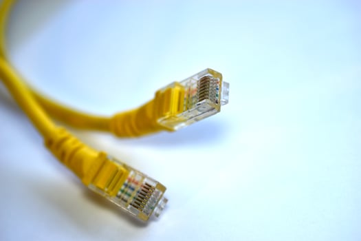 Ethernet internet cable close-up photo