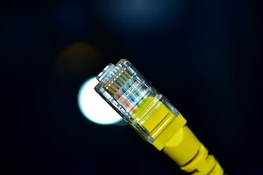 Ethernet internet cable close-up photo
