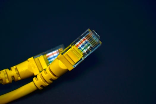 Ethernet internet cable close-up photo