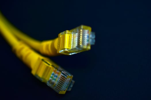 Ethernet internet cable close-up photo